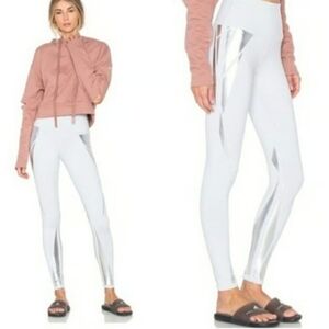 ALO Yoga White and Silver Leggings